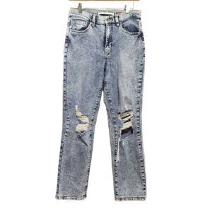 Celebrity Pink Distressed Ripped The Eleven Jeans Acid Wash Jr Sz 7 Mid Rise